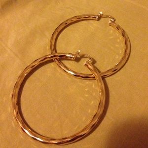 18k gold over sterling silver 3” hoops